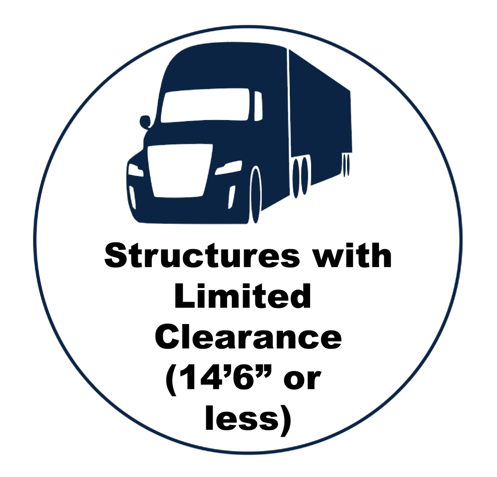 Structures with Limited Clearance (14'6" or Less) Map